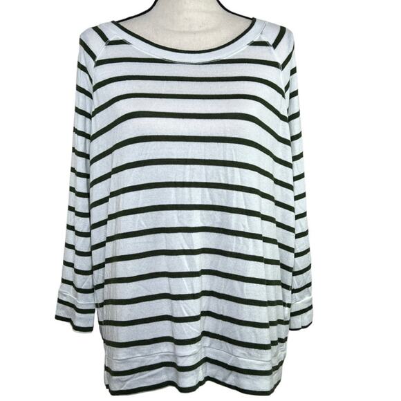 41 Hawthorn Tops - Mix by 41 Hawthorn 3/4 Sleeve Striped Top Size XXL
